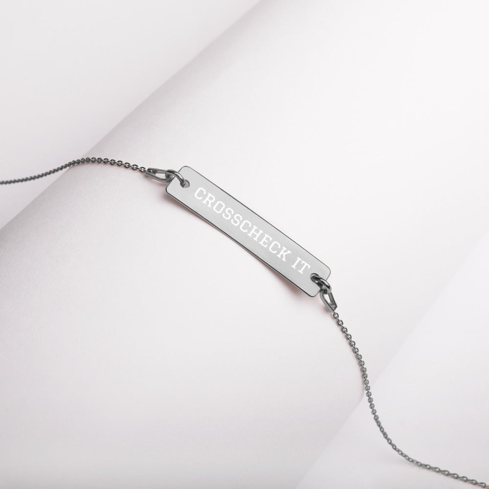 Crosscheck It: Engraved Bar Chain Necklace